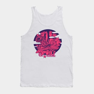 Top Wolf - Halloween Vibes Red Tank Top